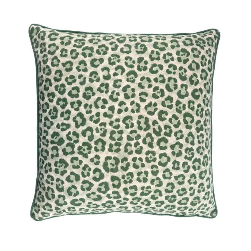 Outdoor Emerald Leopard Cushion 50x50cm from House of Dudley