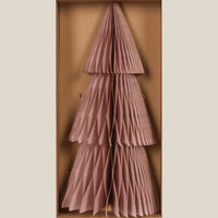 Thumbnail for Slim rose paper Christmas tree with three folded tiers, tall 33cm