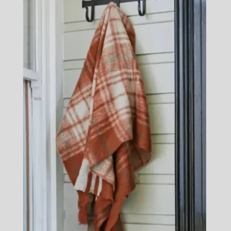 Plaid Throw Rug - Orange | House of Dudley