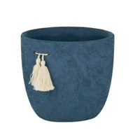 Thumbnail for Ceramic Planter Pot with Tassel - Blue | House of Dudley