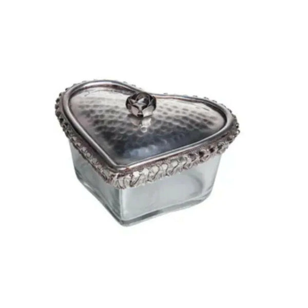 Glass Heart Box with Rose – High quality House of Dudley homewares