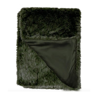 Thumbnail for Puffer Lux Faux Fur Throw Blanket – Moss Green from House of Dudley