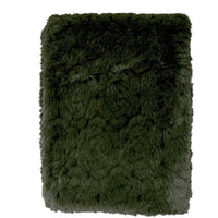 Thumbnail for Puffer Lux Faux Fur Throw Blanket – Moss Green from House of Dudley