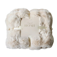 Thumbnail for Puffer Lux Faux Fur Throw Blanket Hamptons off white Natural