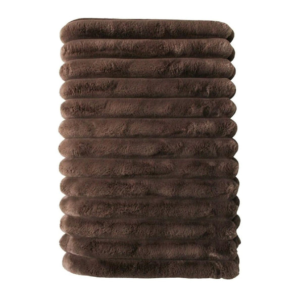 Puffer Lux faux Throw Blanket chocolate