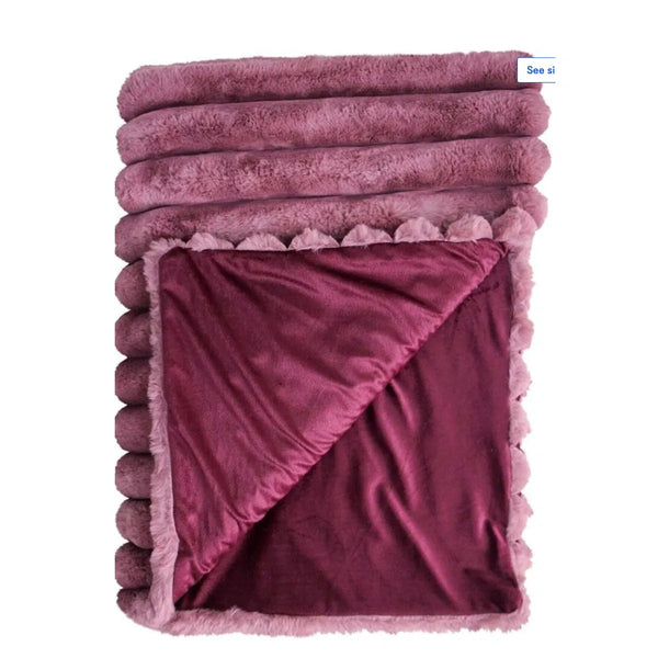 Puffer-lux-faux-throw Blanket Dusty Rose