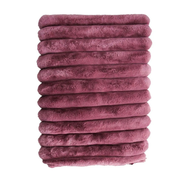 Puffer-lux-faux-throw Blanket Dusty Rose
