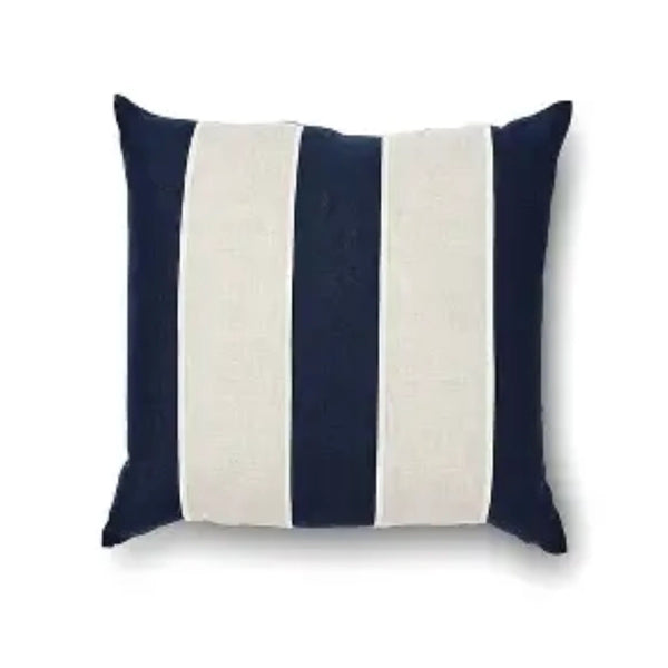 Riley NNavy / Linen Patch Cushion from House of Dudley