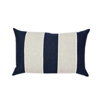 Thumbnail for Riley NNavy / Linen Patch Rectangle Cushion from House of Dudley