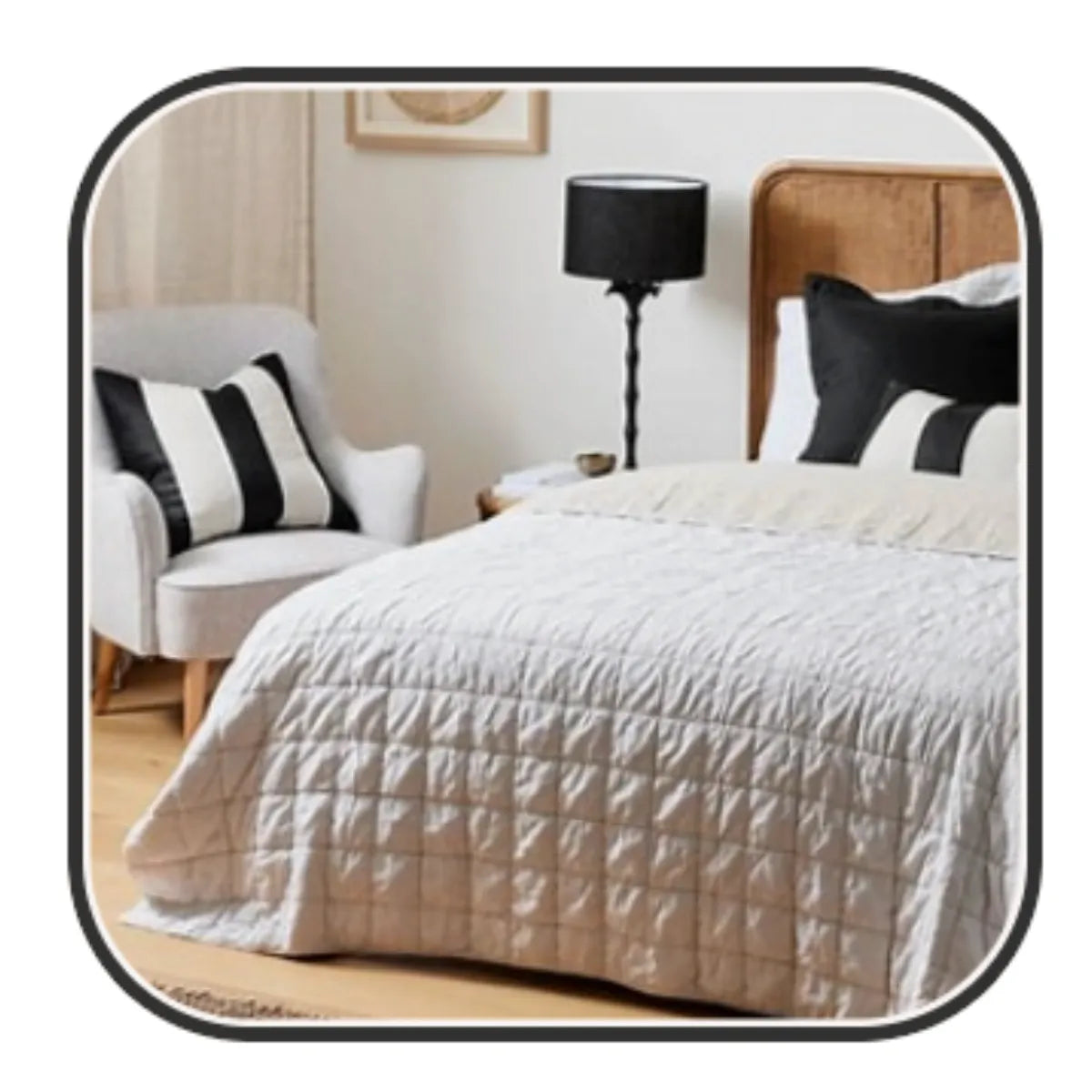 Riley NNavy / Linen Patch Rectangle Cushion from House of Dudley