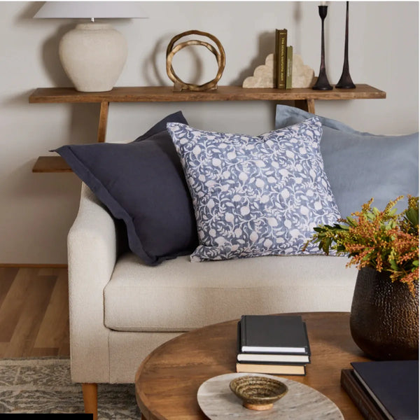 Riley Blue Linen Cushion 55cm