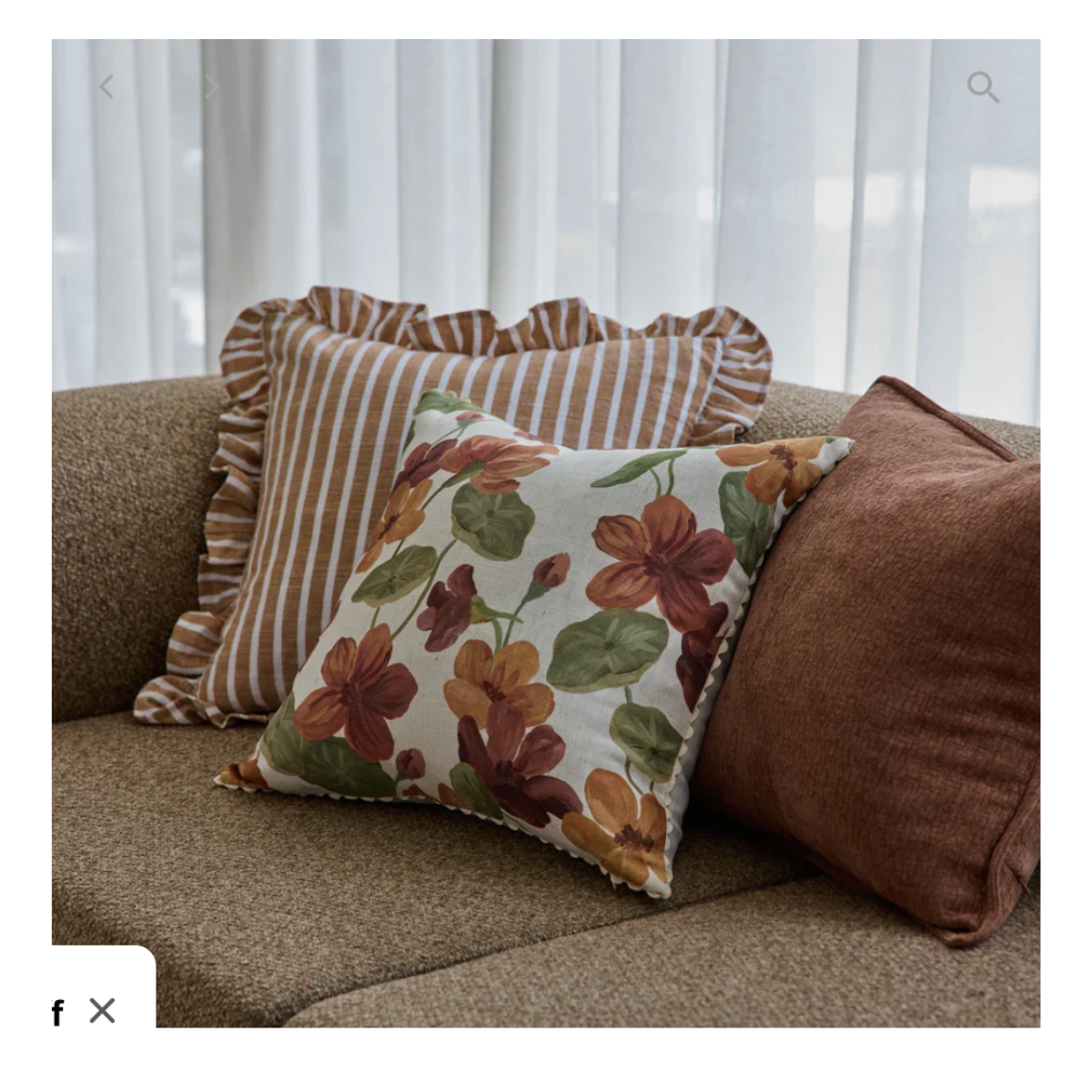 Ruffles Cinnamon Stripe Cushion from House of Dudley