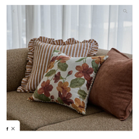 Thumbnail for Ruffles Cinnamon Stripe Cushion from House of Dudley