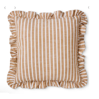 Thumbnail for Ruffles Cinnamon Stripe Cushion from House of Dudley