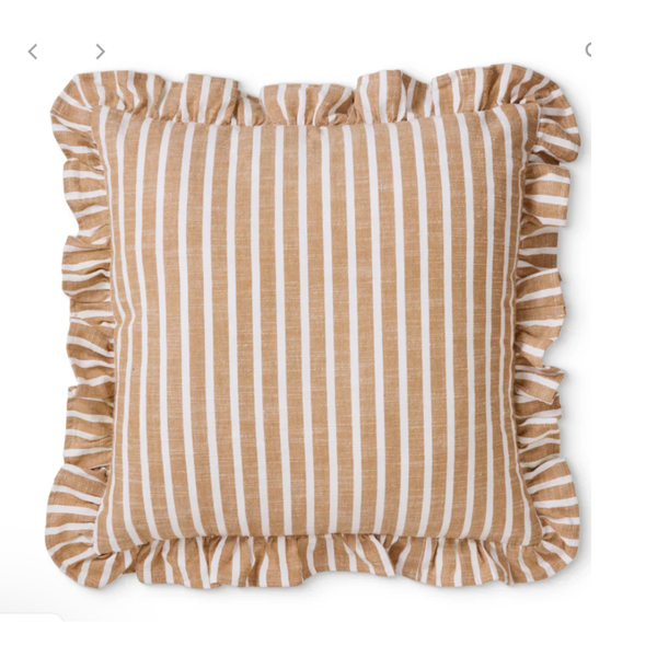 Ruffles Cinnamon Stripe Cushion 50cm