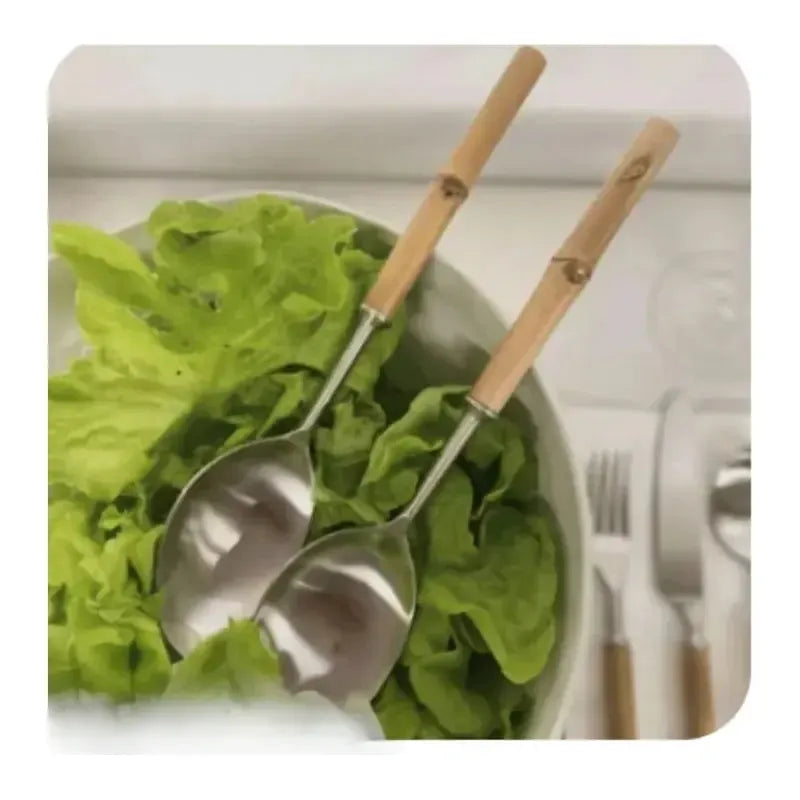 Salad Servers - Blonde Bamboo | House of Dudley