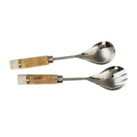 Thumbnail for Marble & Acacia Wood Salad Servers | House of Dudley