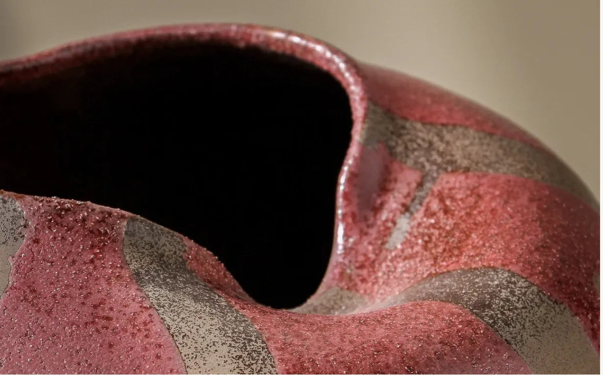 Seraphina Vase – Burgundy & Brown Stoneware
