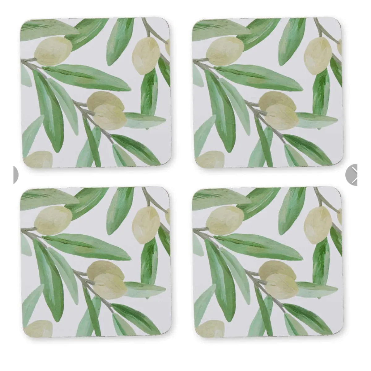 Sicilian Olive Coaster Set of 4