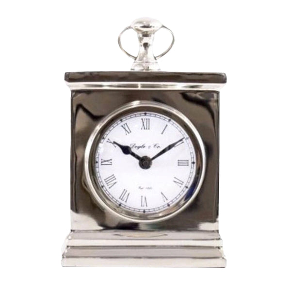 Silver Mantle Clock