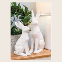 Thumbnail for Sitting Hare White Large detail – House of Dudley Adelaide