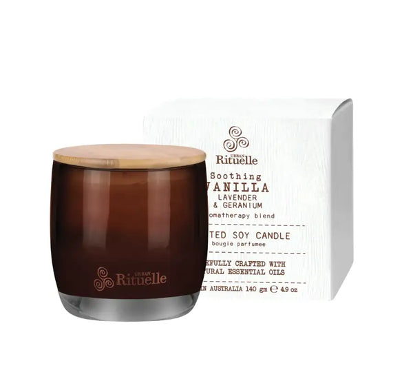 FL Vanilla, Lavender & Geranium - Scented Soy Candle - 140gm