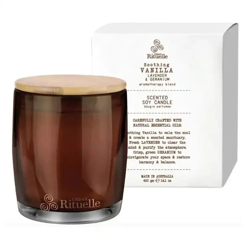 FL Vanilla, Lavender & Geranium - Scented Soy Candle - 400gm – Create a calm ambience | House of Dudley