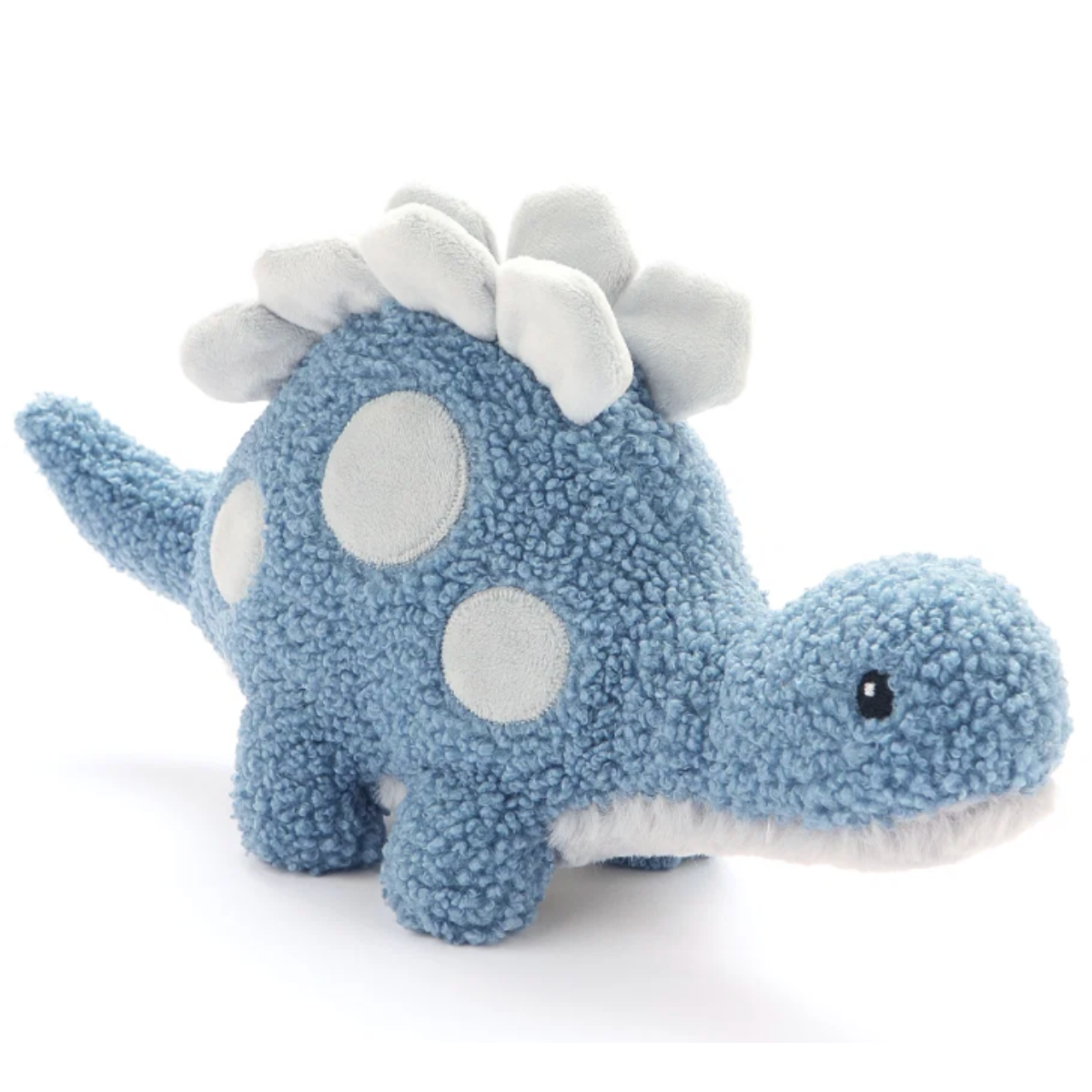 Stu the Stegosaurus soft toy in blue with pale plates, 36cm