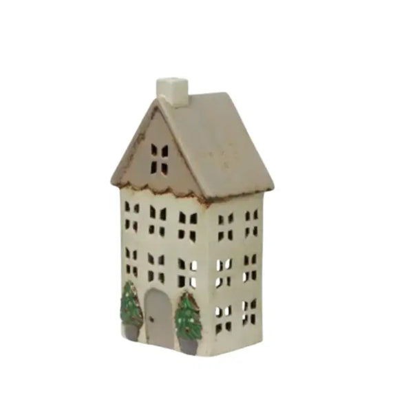 Tea Light House – Stone with Pots Medium