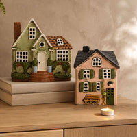Thumbnail for Bibury House tealight holder, alternate view with other village houses