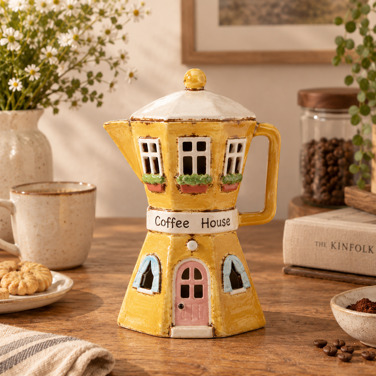 Village Coffee House tealight holder, alternate view