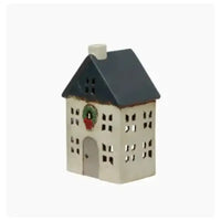 Thumbnail for Tea Light House – Blue with Wreath Small | House of Dudley