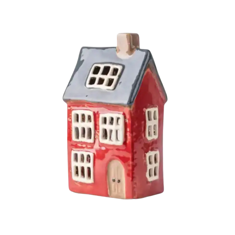 Tea Light House Navy Roof