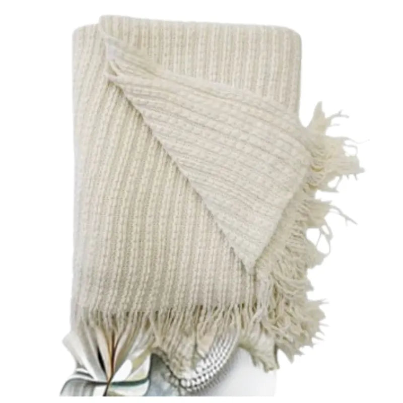 Ivory Stitched Throw | House of Dudley