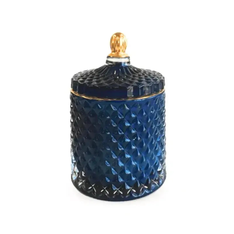 Mid-night blue trinket jar, small