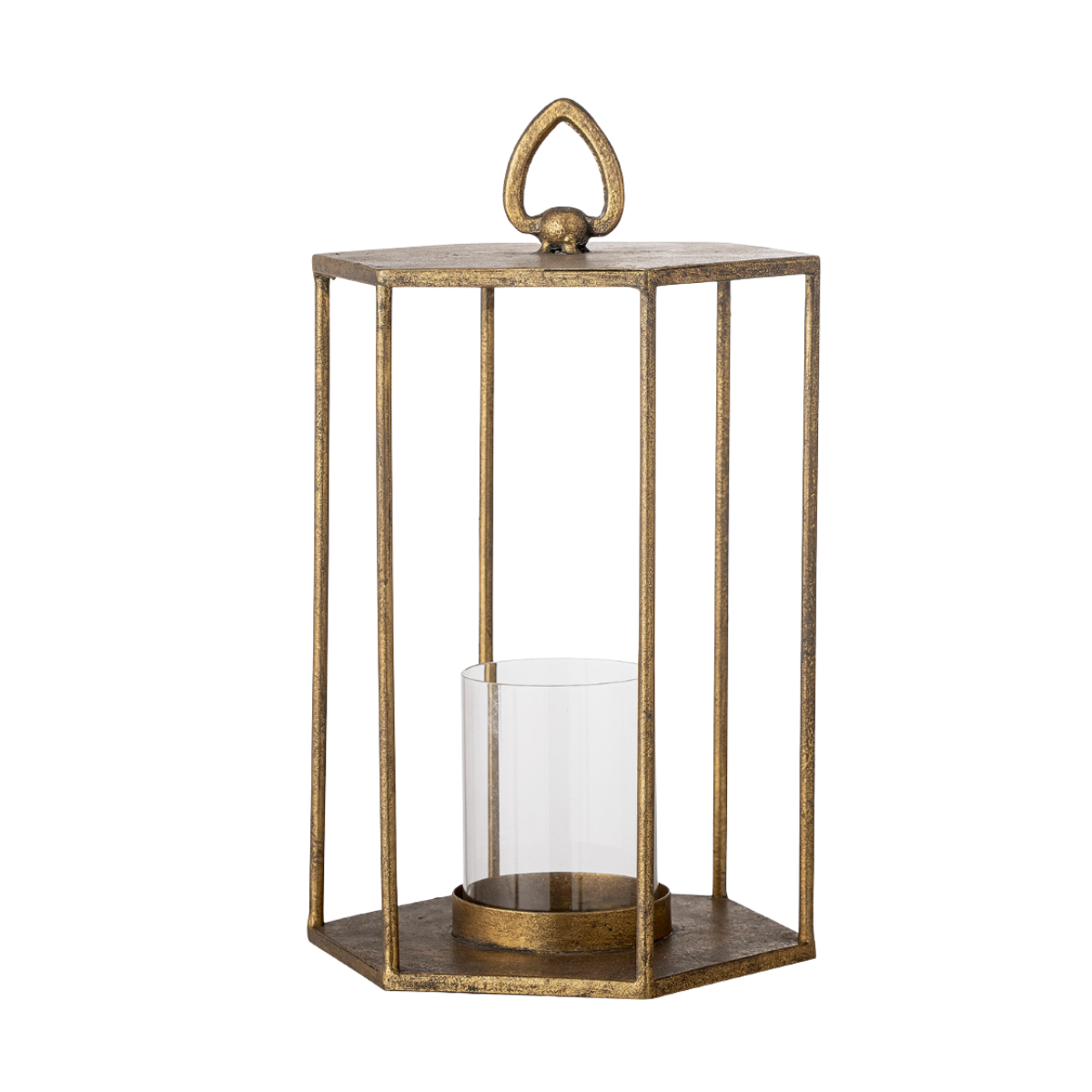 Vanea gold and glass lantern by Bloomingville, 33cm tall
