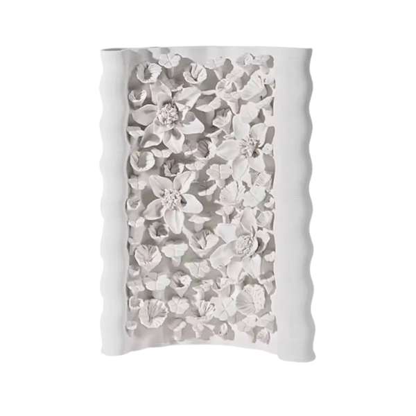 Petal Ceramic Vase Curved Handcrafted Tall