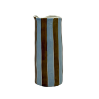 Thumbnail for Vase - Cornflower Blue and Brown Stripe Medium