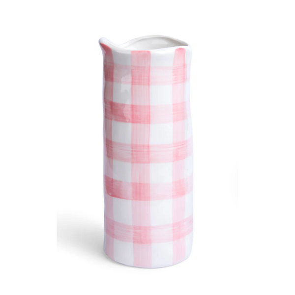 Vase - Pink Gingham Medium