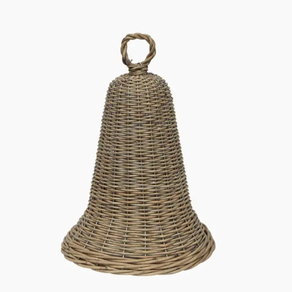 Large Christmas bell with a natural woven willow look