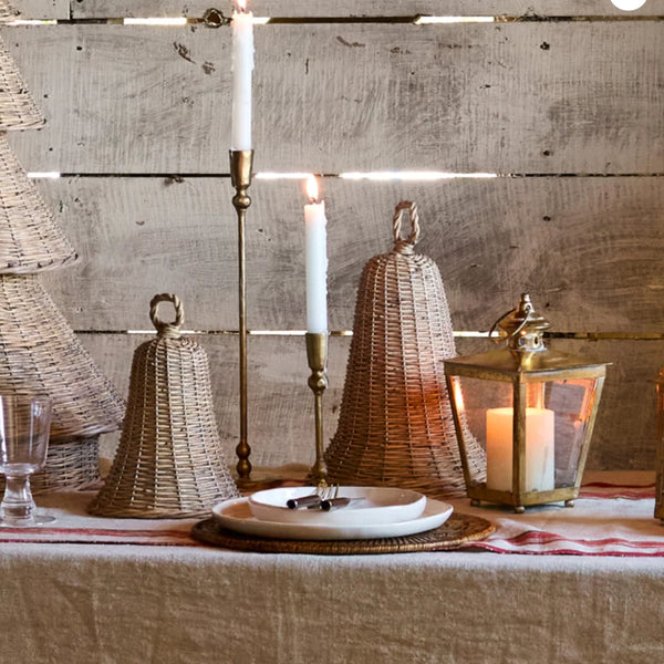 Christmas willow bell with a natural woven look, alternate view