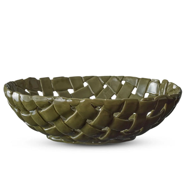 Woven Green Ceramic Bowl